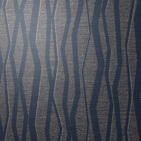 Abstract Deep Indigo Vertical Stripe on Linen