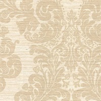 Anders Brown Grasscloth Damask
