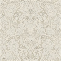 Beige & Cream Damask Commercial Wallcovering