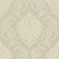 Beige Damask Commercial Wallcovering