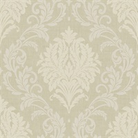 Beige Damask Commercial Wallcovering