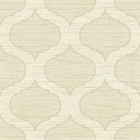 Beige & Gold Damask Commercial Wallcovering