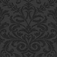 Black Damask Commercial Wallcovering