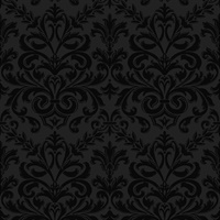 Black Feathered Damask Commercial Wallcovering