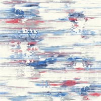 Blue, Red & White Commercial Horizontal Splatter Wallcovering