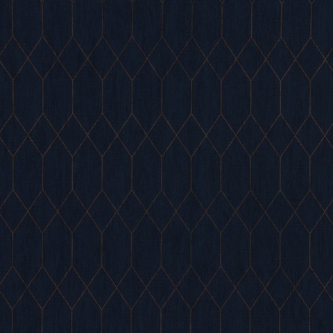 Brixton Klein Blue Geometric Commercial Vinyl Wallpaper