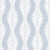 Vertical Ogee Leaf Stripe Charlotte Blue
