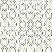 Cream & Black Commercial Handdrawn Geometric Wallcovering