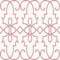 Cream & Red Commercial Ironwork Geometric Wallcovering