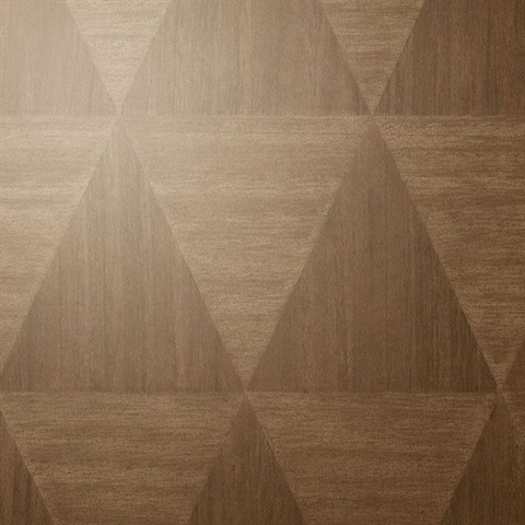 Brown Gable Triangles Faux Wood Grain Chestnut Joanna Gaines Commercial Vinyl Wallcovering - Wood Grain Vinyl Wall Covering