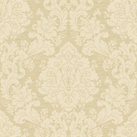 Gold & Beige Damask Commercial Wallcovering