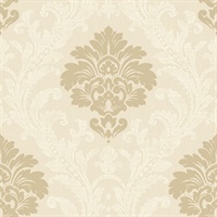 Gold Damask Commercial Wallcovering