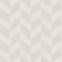 Gray and Ivory Commercial Rustic Chevron Wallcovering