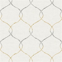 Gray, Off White & Tan Commercial Lattice Wallcovering