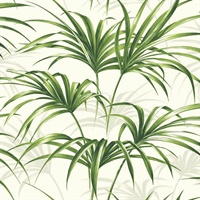 Green Commercial Open Palm Leaf Wallcovering