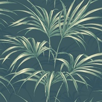 Green Commercial Open Palm Leaf Wallcovering