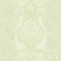 Green Damask Commercial Wallcovering