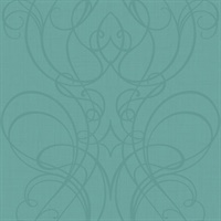 Green Damask Commercial Wallcovering