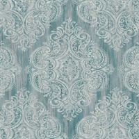 Green Damask Commercial Wallcovering