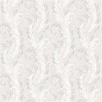 Grey Damask Commercial Wallcovering