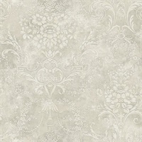 Grey & Neutrals Damask Commercial Wallcovering