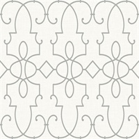 Grey & White Commercial Ironwork Geometric Wallcovering