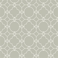 Grey & White Commercial Lattice Geometric Wallcovering