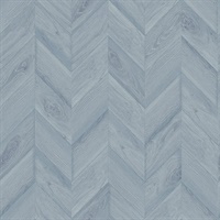 Vertical Wood Chevron Bay Blue