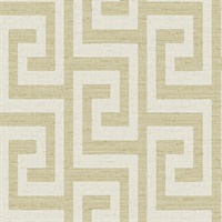 Greek Key on Linen Golden