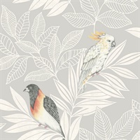 Multicolored Commercial Floral & Birds Wallcovering