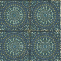 Navy Blue Commercial Mandala Tribal Wallcovering