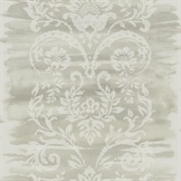 Neutrals & Off White Damask Commercial Wallcovering