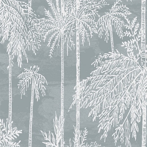 Palm Tree Floral Bluestone