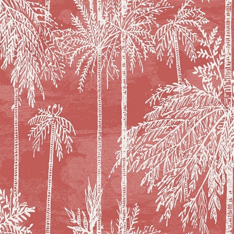 Palm Tree Floral Coral