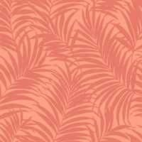 Pink & Orange Commercial Tropical Palm Leaves Wallcovering