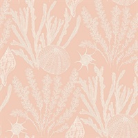 Pink & White Commercial Coral Sea Plants Wallcovering