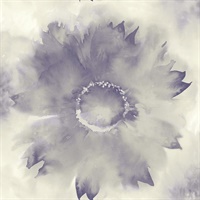 Purple Commercial Watercolor Sunflower Wallcovering