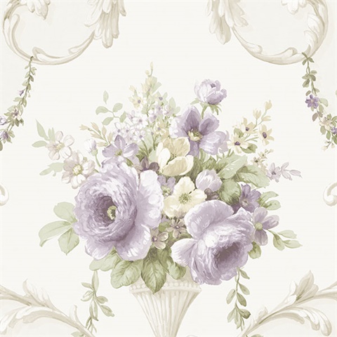 Purple Floral Acanthus Scroll
