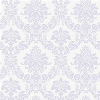 Purple & White Damask Commercial Wallcovering