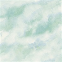 Sky blue & Cream Commercial Faux Clouds Wallcovering