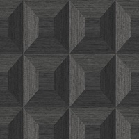 Squared Away Jet Black Geometric Square