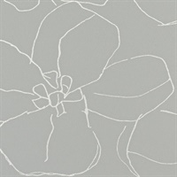 Taniya Nayak Soft Gray Bloom Wallcovering