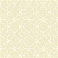 White & Beige Commercial Lattice Geometric Wallcovering