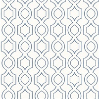 White & Blue Commercial Handdrawn Geometric Wallcovering