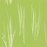 White & Green Commercial Windy Grasses Floral Wallcovering