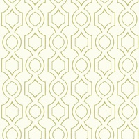 White & Green Commercial Handdrawn Geometric Wallcovering