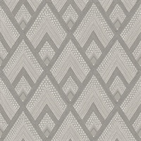 White & Grey Commercial Geometric Tribal Wallcovering