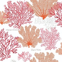 White, Pink & Orange Commercial Coral Reef Plants Wallcovering