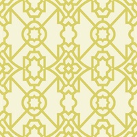 White & Yellow Commercial Modern Geometric Lattice Wallcovering