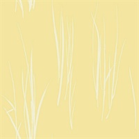 White & Yellow Commercial Windy Grasses Floral Wallcovering